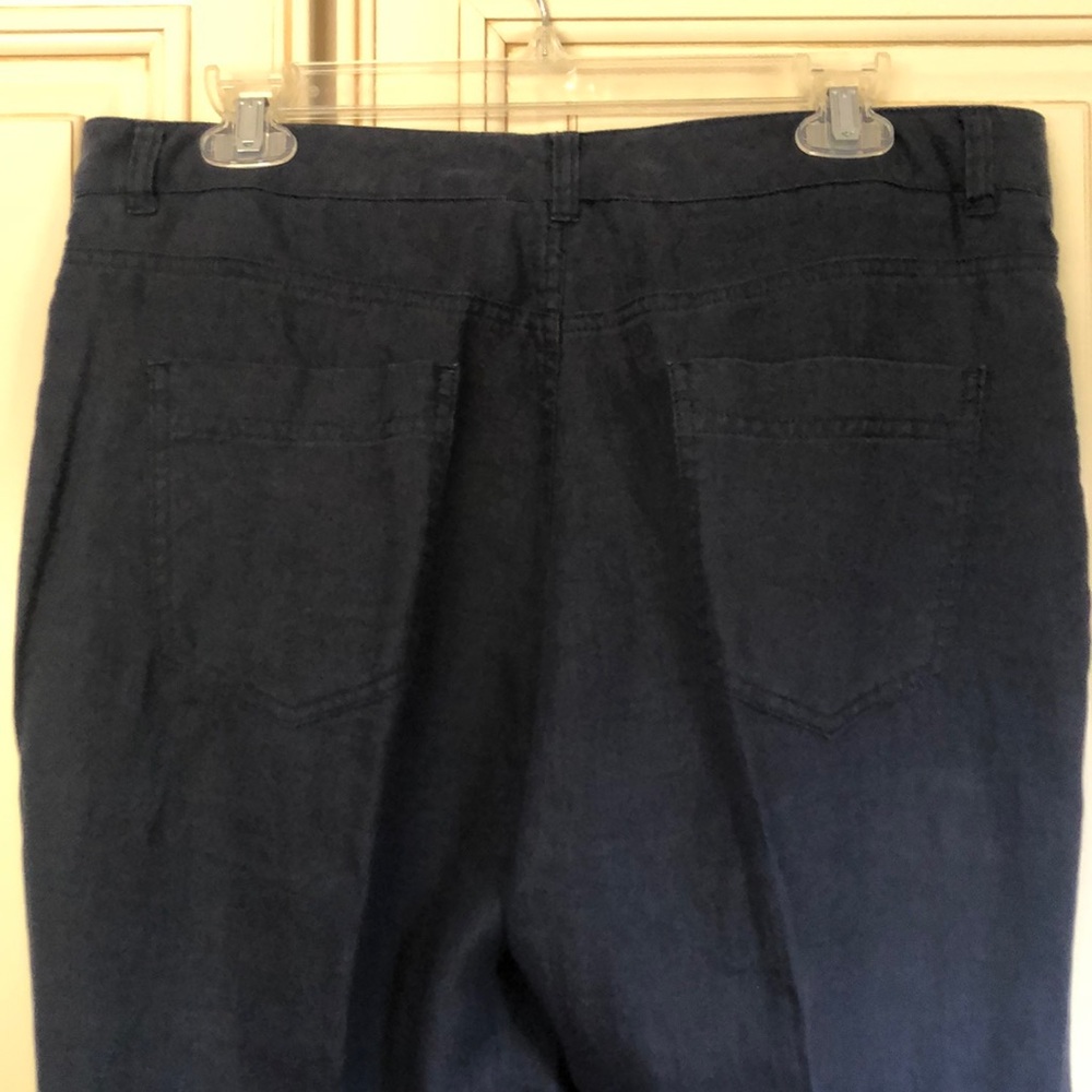 Women’s Classic Navy Blue Linen Pants - Picture 4 of 8